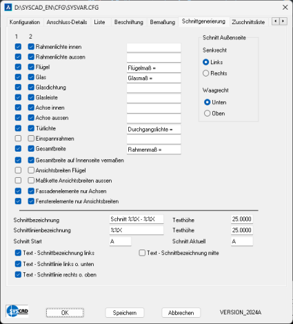 SYSCAD - Variable / Schnittgenerierung