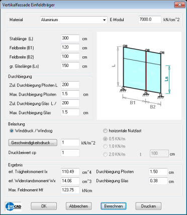 Pfosten Einfeldträger